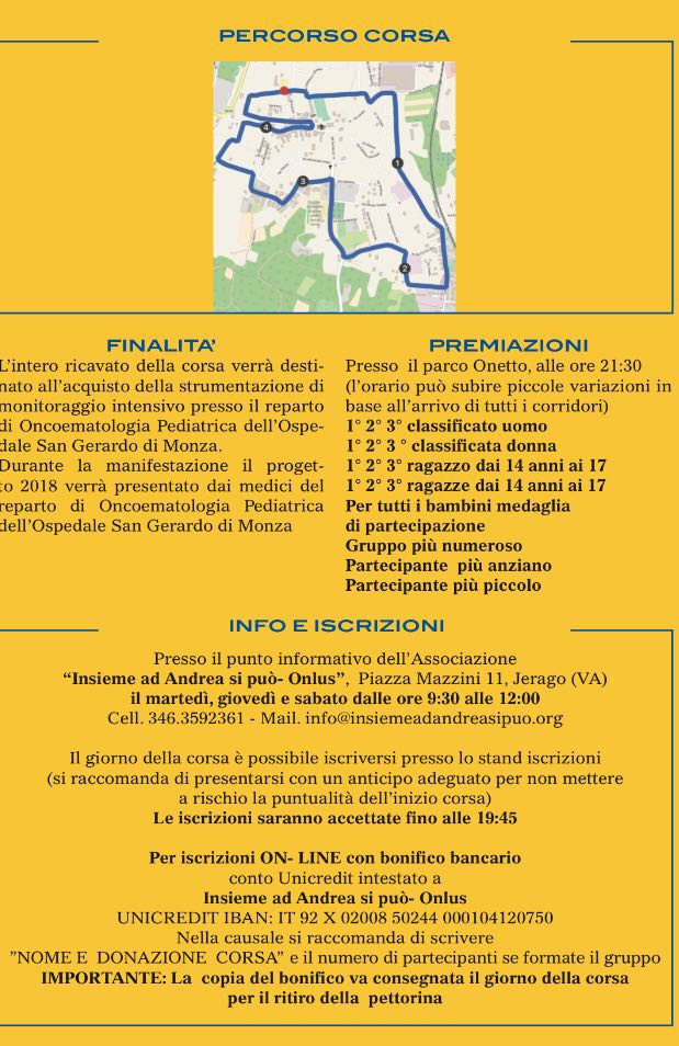 depliant percorso corsa